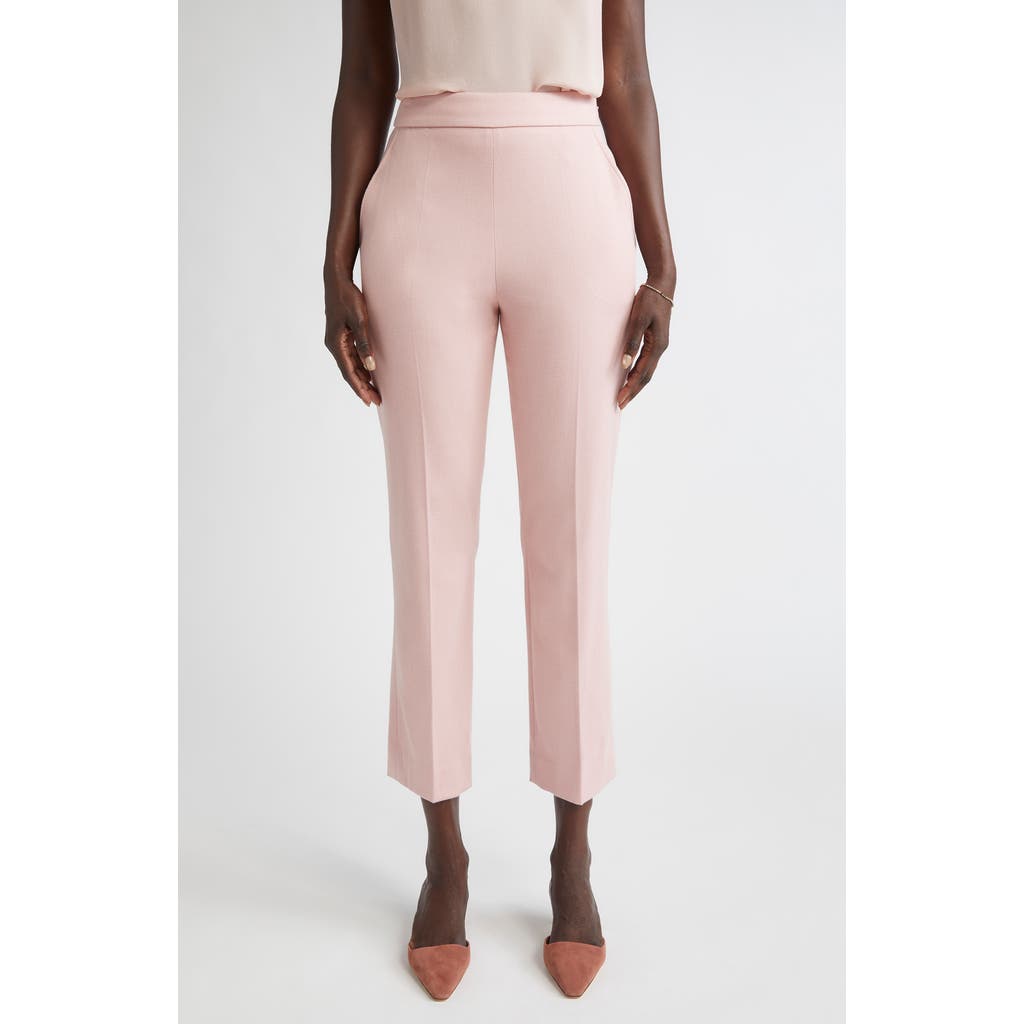 St John St. John Emma Mélange Stretch Twill Crop Pants In Pink