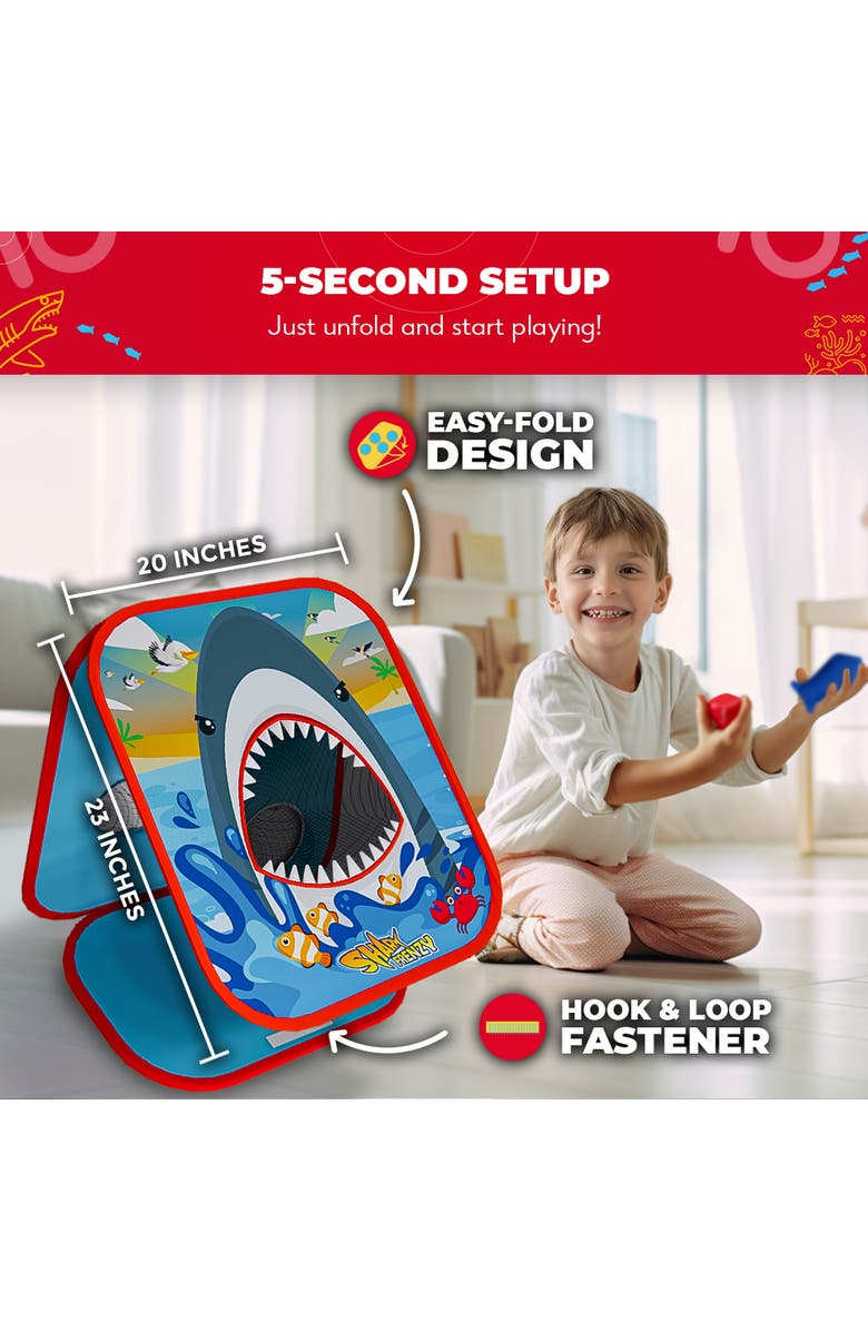 Swooc Games Shark Frenzy | 2-In-1 Bean Bag Toss Game For Kids, Alternate, color, Blue