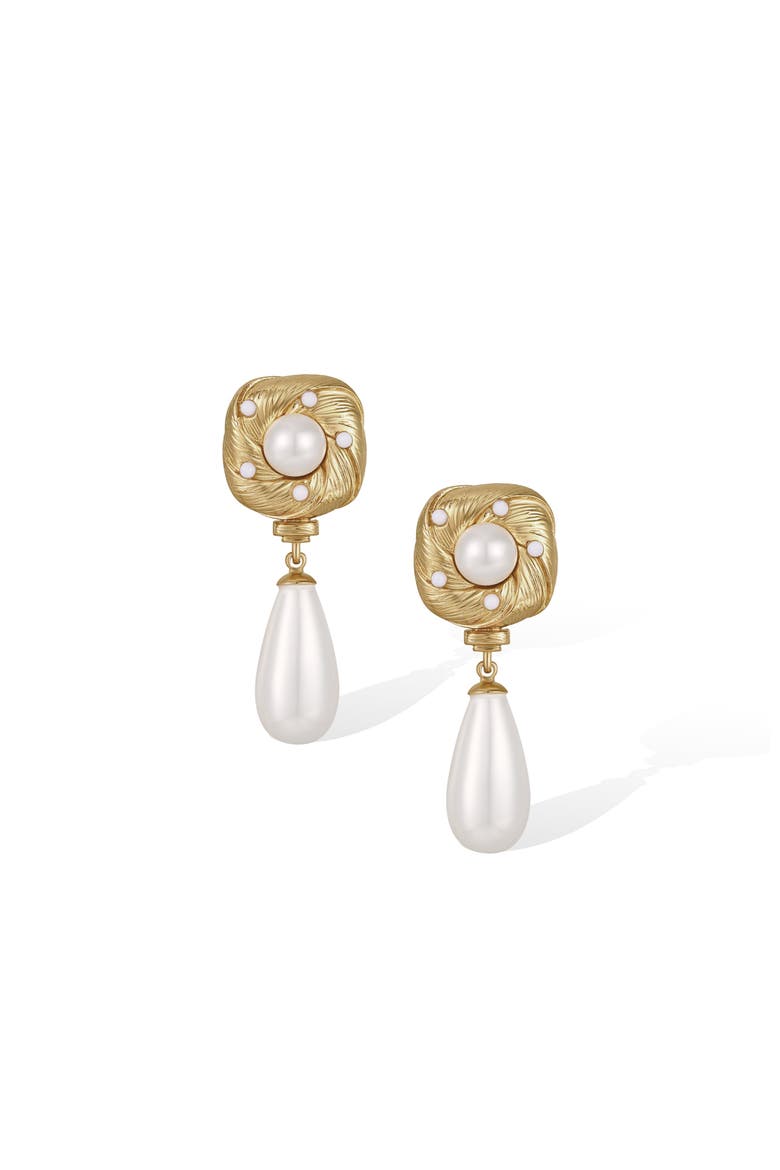 Canary Earrings, Main, color, Gold & White
