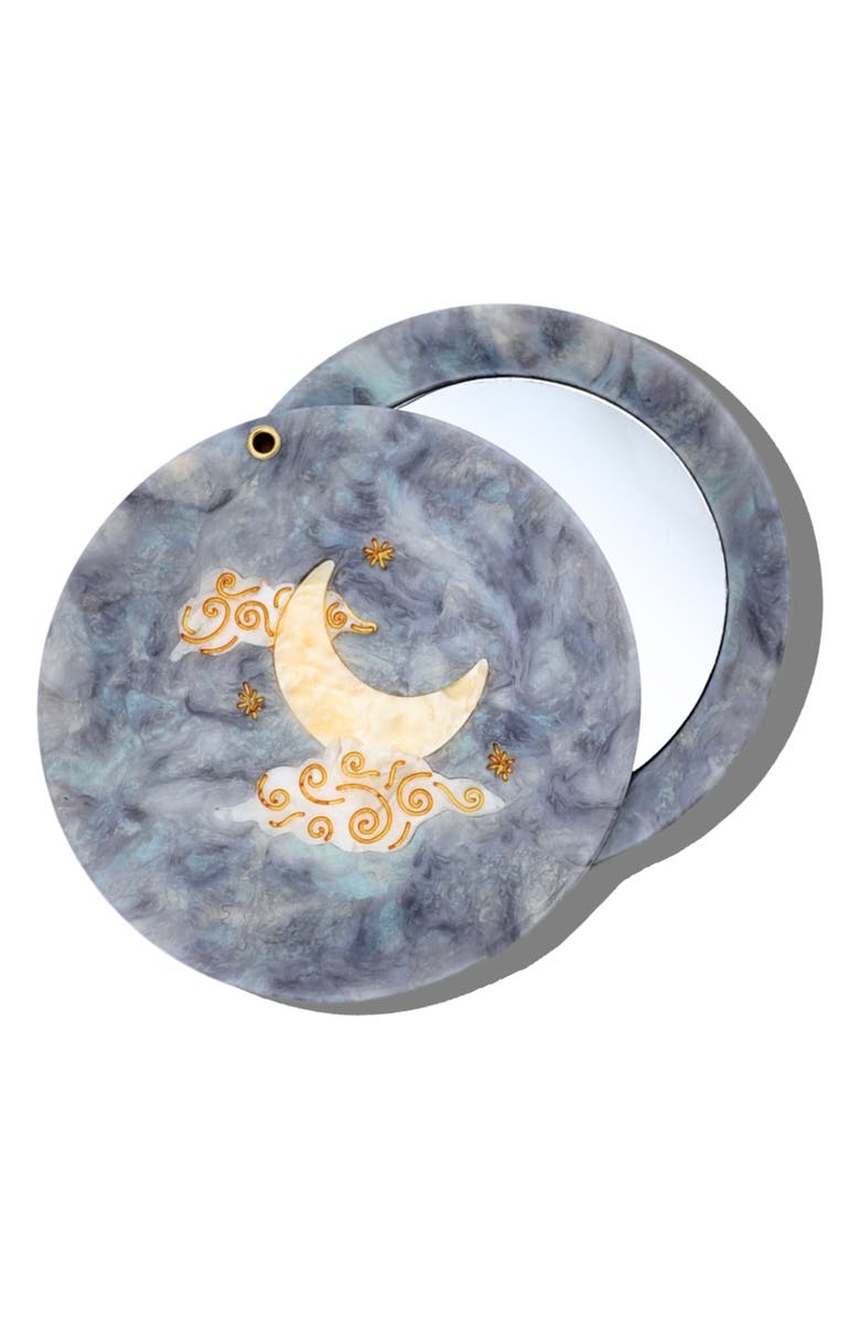 Solar Eclipse Celestial Moon Brush, Jaw Clip & Mirror Set, Alternate, color, Light Pastel Blue