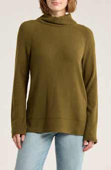 Caslon® Cozy Cowl Neck Long Sleeve Waffle Knit Top