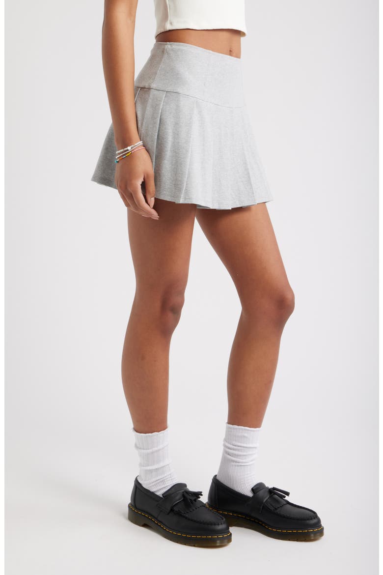 Pleated Miniskort, Alternate, color, GREY SOFT HEATHER