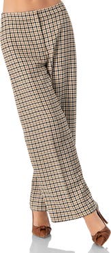 IVONNE Wide Capri check Pants with Side Pockets