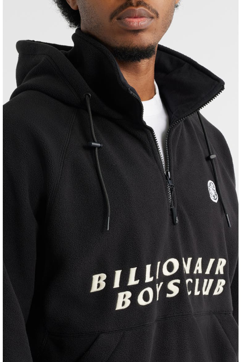 BB Windrunner Hooded Fleece Quarter Zip Pullover, Alternate, color, BLACK