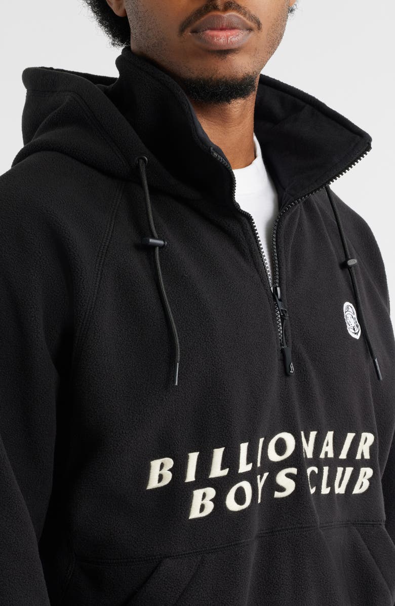Billionaire Boys Club BB Windrunner Hooded Fleece Quarter Zip Pullover, Alternate, color, Black