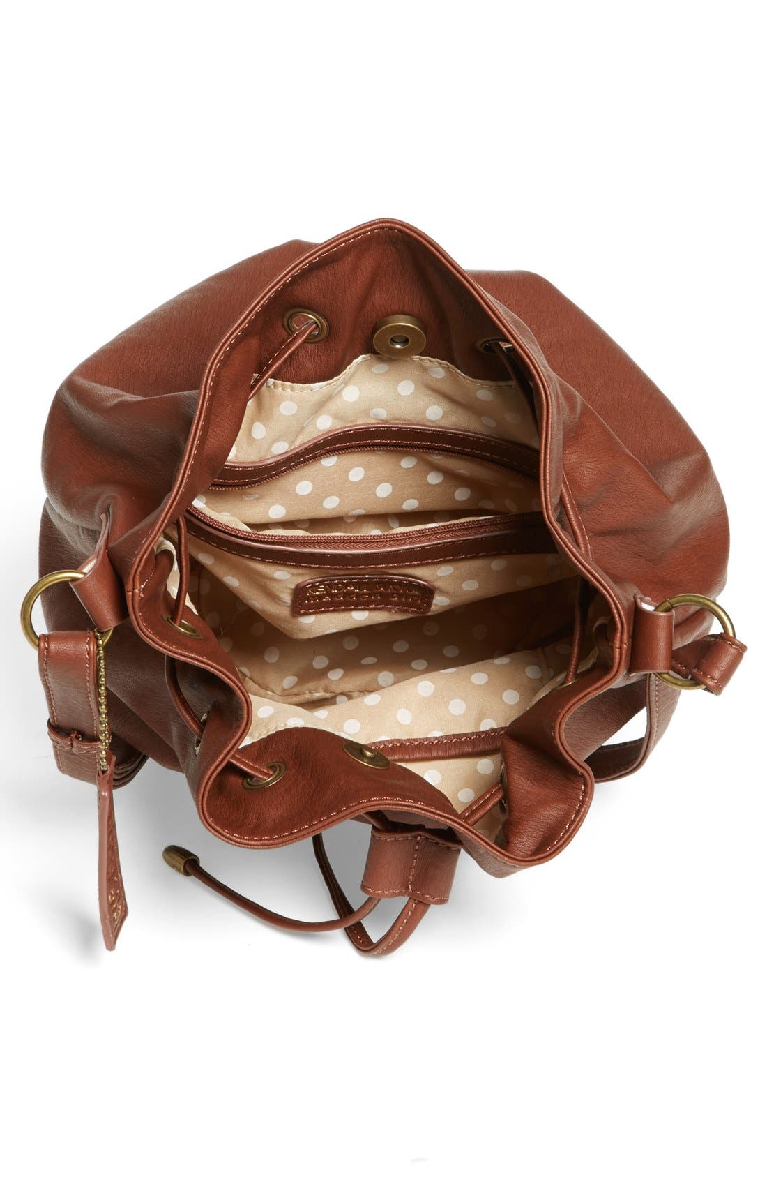 KENDALL + KYLIE Madden Girl Quilted Faux Leather Bucket Bag, Alternate, color, BROWN