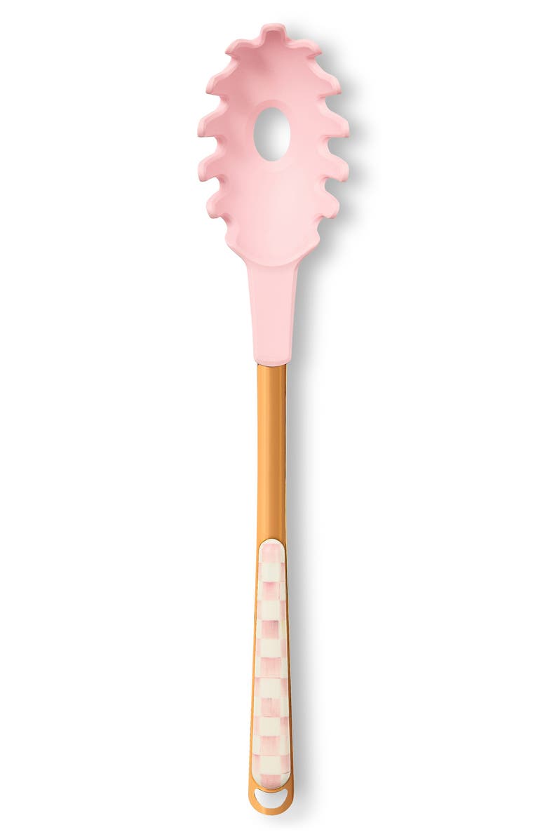 MACKENZIE CHILDS Rosy Check Pasta Spoon, Main, color, Rosy