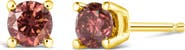 Haus of Brilliance 14K Gold 3/4 Cttw Round Pink Diamond Solitaire Stud Earrings