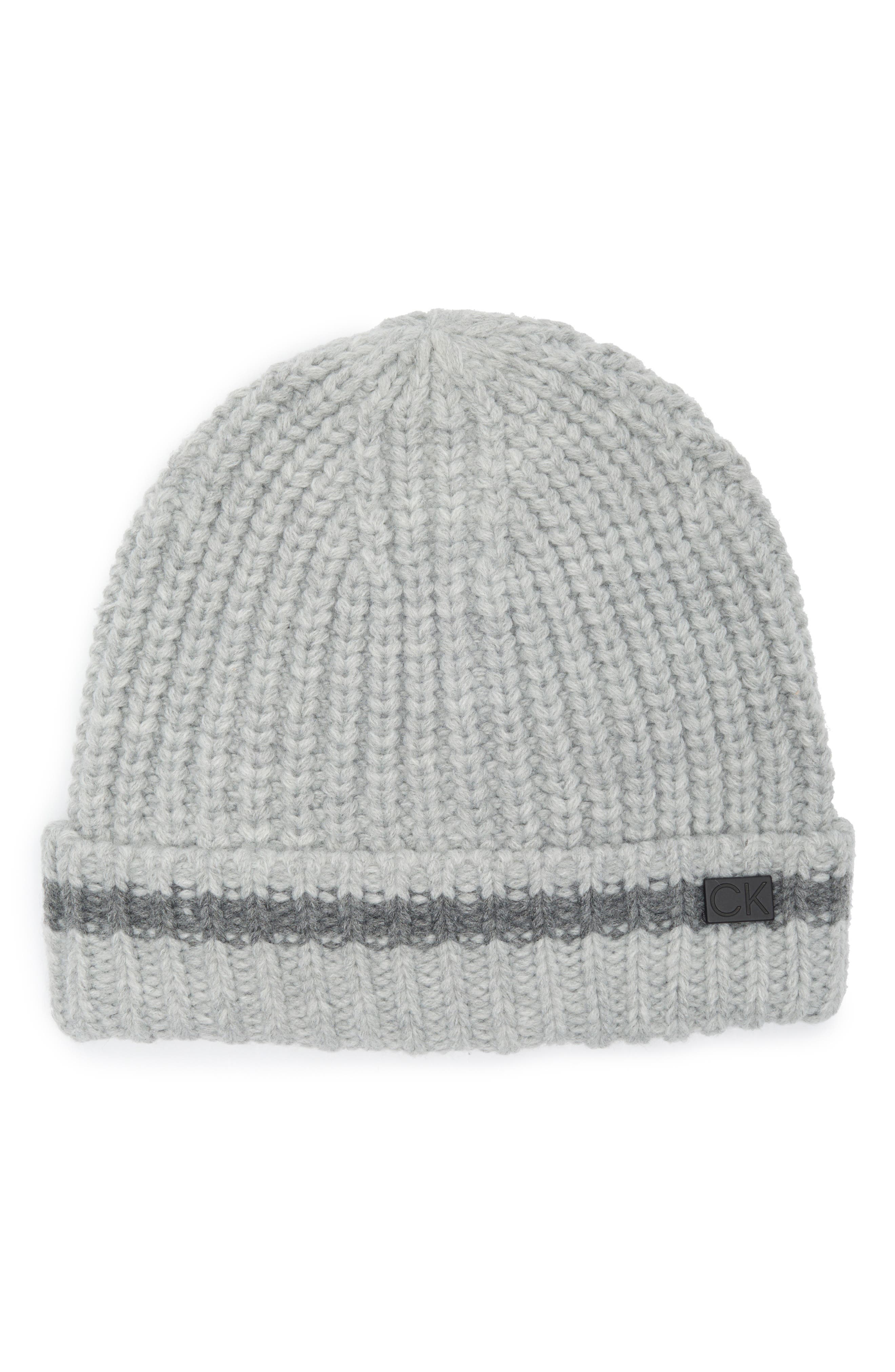 Calvin Klein Shaker Stitch Rib Cuffed Beanie (Men) | Nordstromrack
