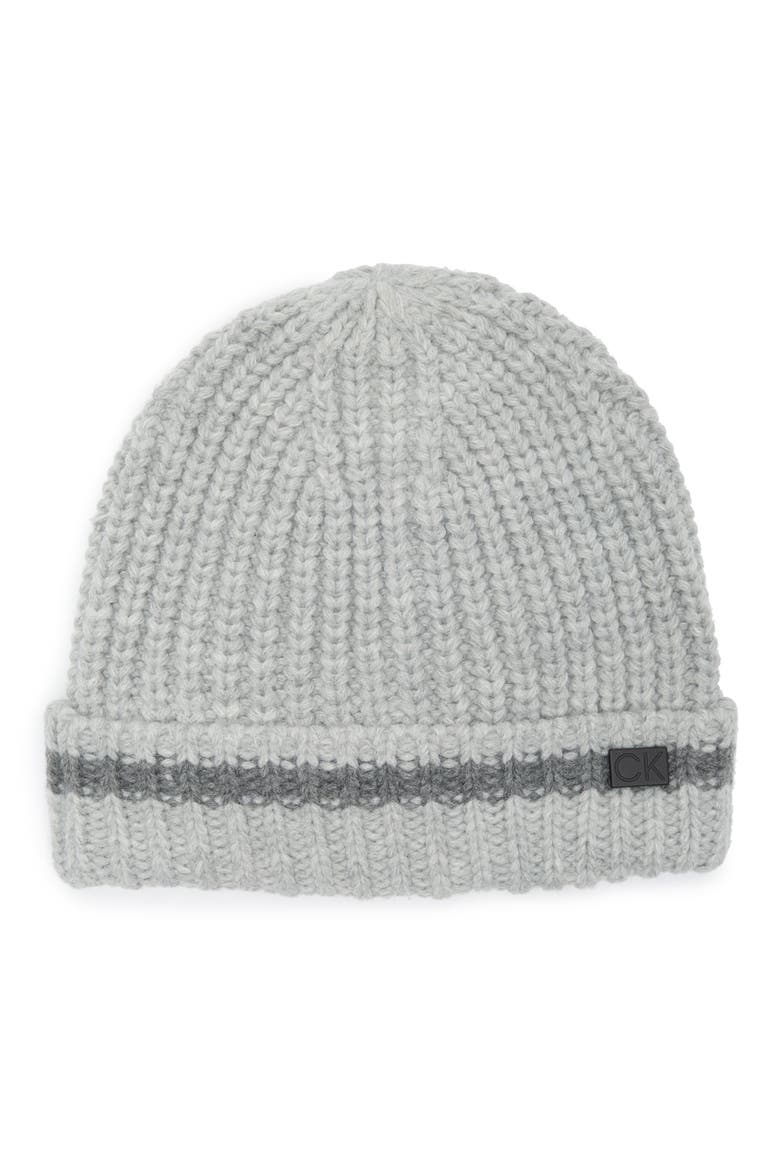 Calvin Klein Shaker Stitch Rib Cuffed Beanie (Men) | Nordstromrack