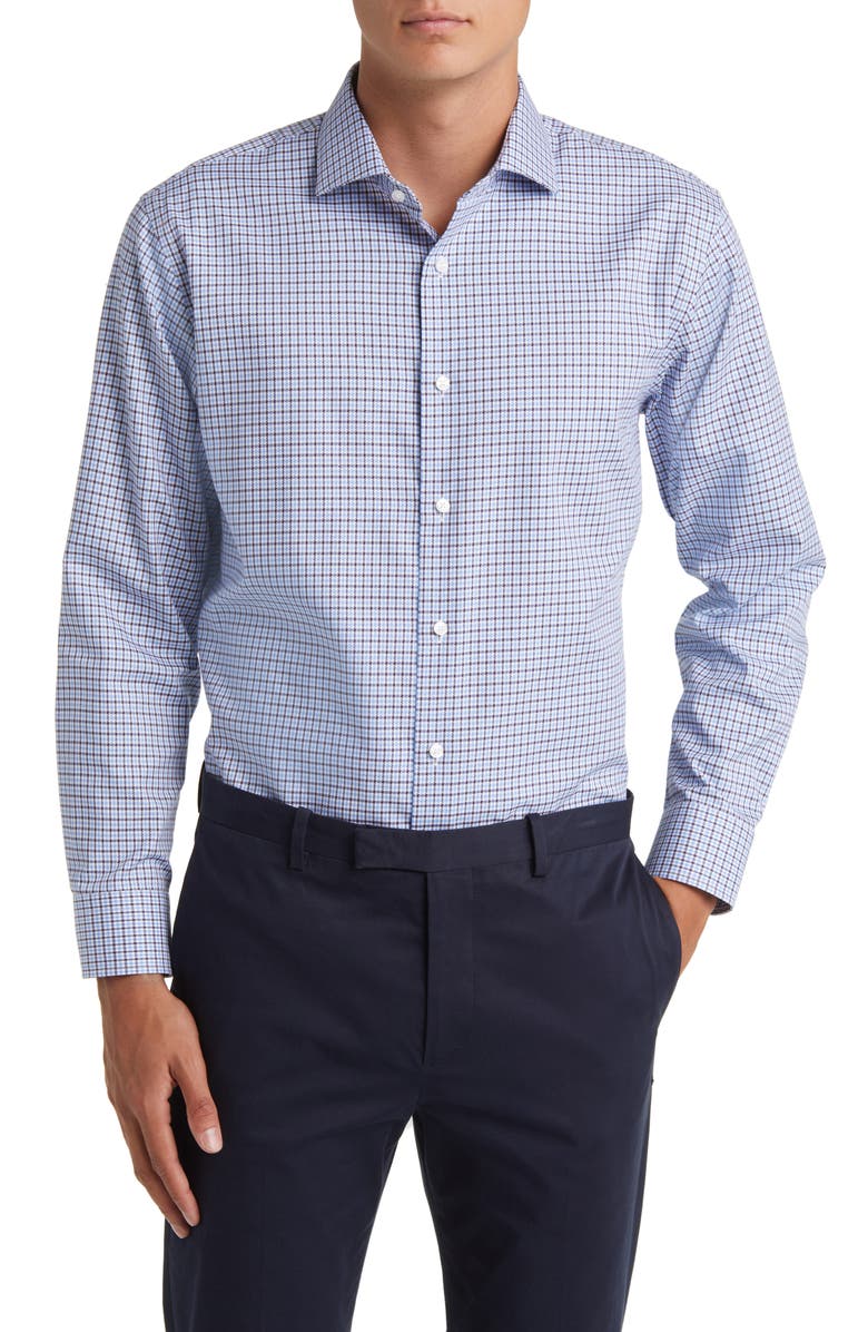 Nordstrom Trim Fit Non-Iron Houndstooth Dress Shirt, Main, color,