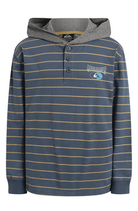 Kids' Rugby Stripe Hooded T-Shirt (Big Kid)