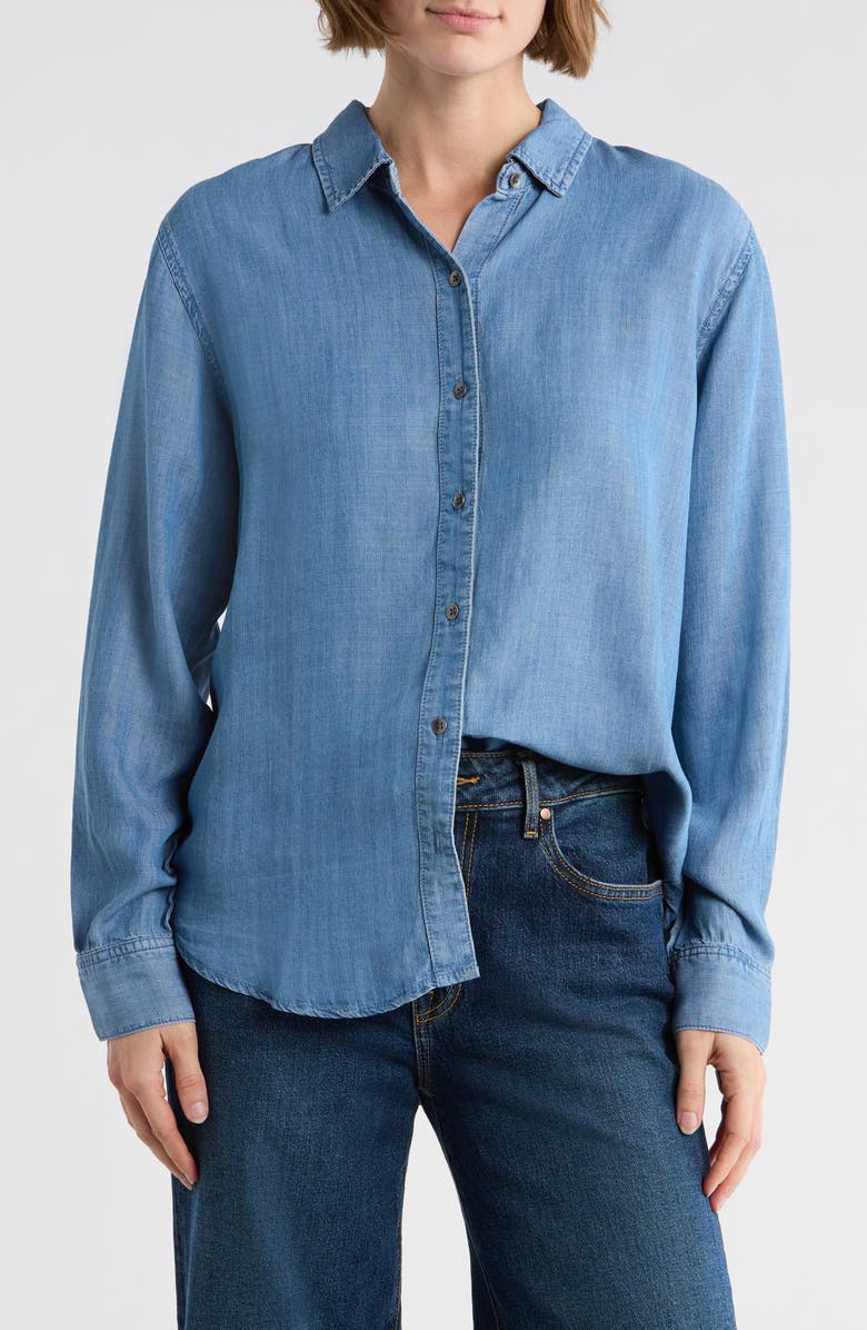 Splendid Chambray Button-Up Shirt, Main, color, Indigo Blue