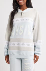 BOYS LIE Baby Blue Private School Rider Waffle Knit Sweatshirt