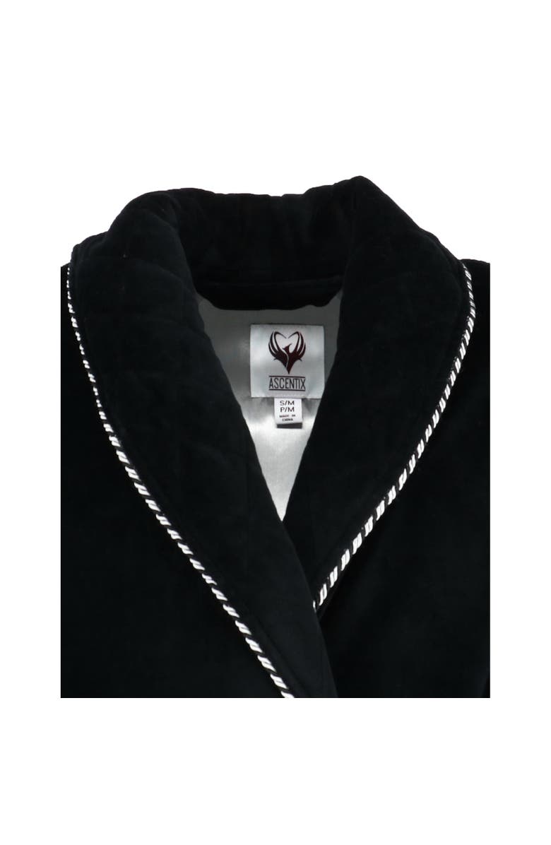 Ascentix Men's Velour Smoking Jacket with Satin Lining, Alternate, color, Black
