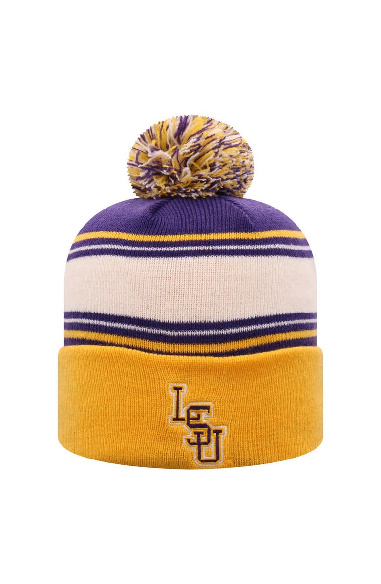 TOP OF THE WORLD Men's Top of the World Purple LSU Tigers Ambient Cuffed Knit Hat with Pom, Main, color, Purple