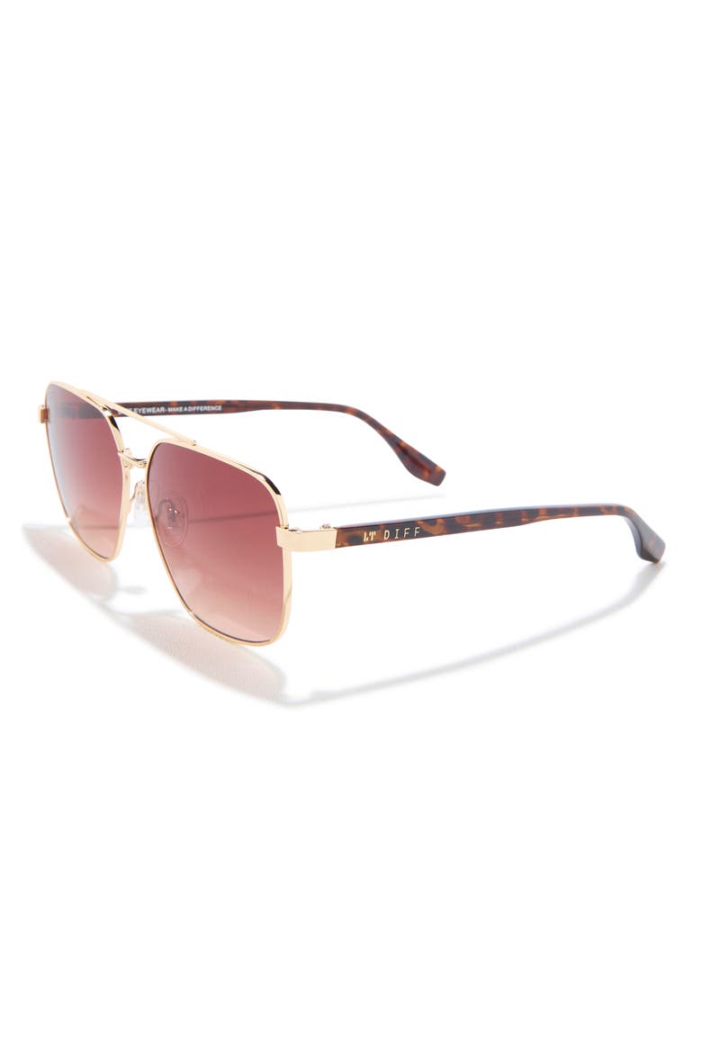 Bowie 59mm Gradient Square Sunglasses, Alternate, color, GOLD/ BROWN GRADIENT