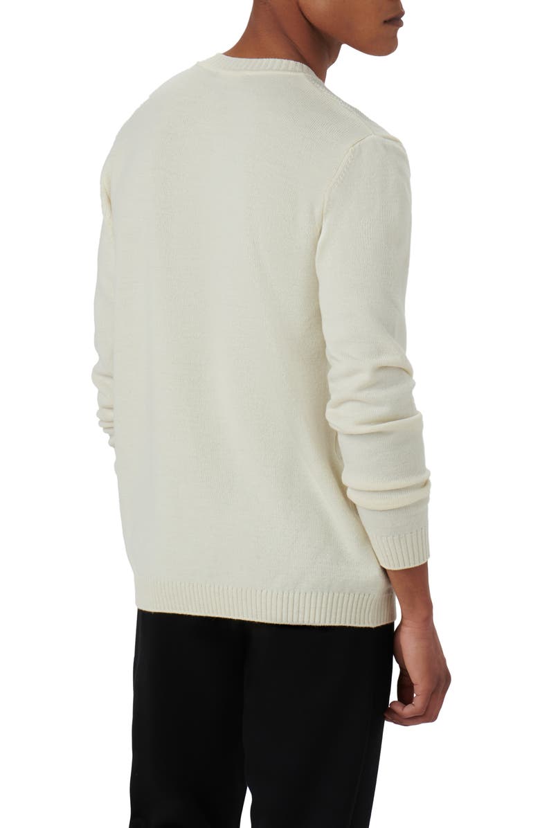 Bugatchi Merino Wool Blend Crewneck Sweater, Alternate, color, Chalk