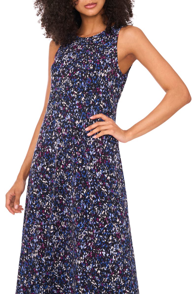 Vince Camuto Abstract Print Sleeveless Midi Dress, Alternate, color, 