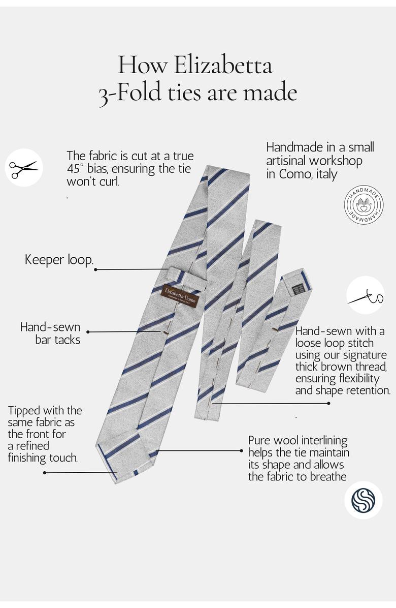 Elizabetta Milano - Silk Jacquard Tie for Men, Alternate, color, Navy And Gold