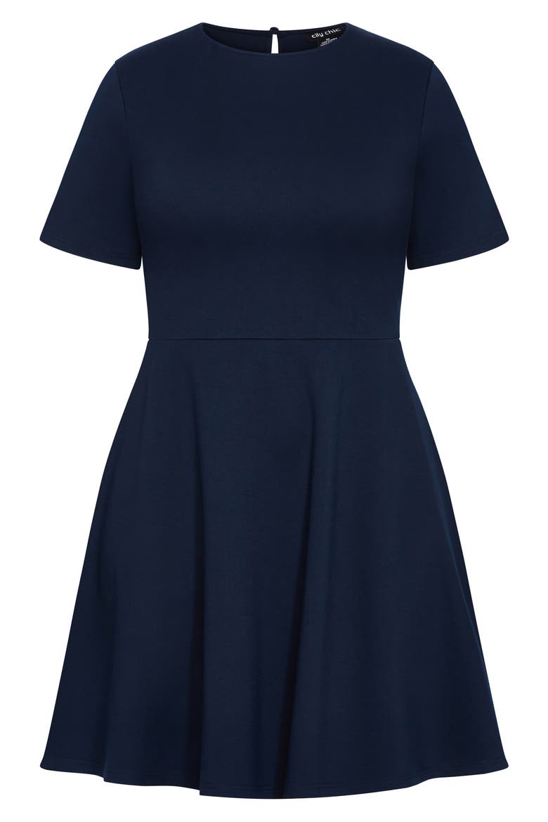 Cariline Fit & Flare Dress, Alternate, color, NAVY