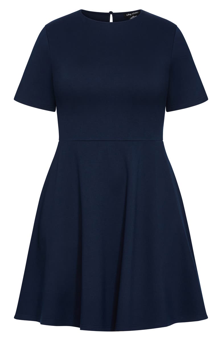 City Chic Cariline Fit 
Flare Dress, Alternate, color, Navy