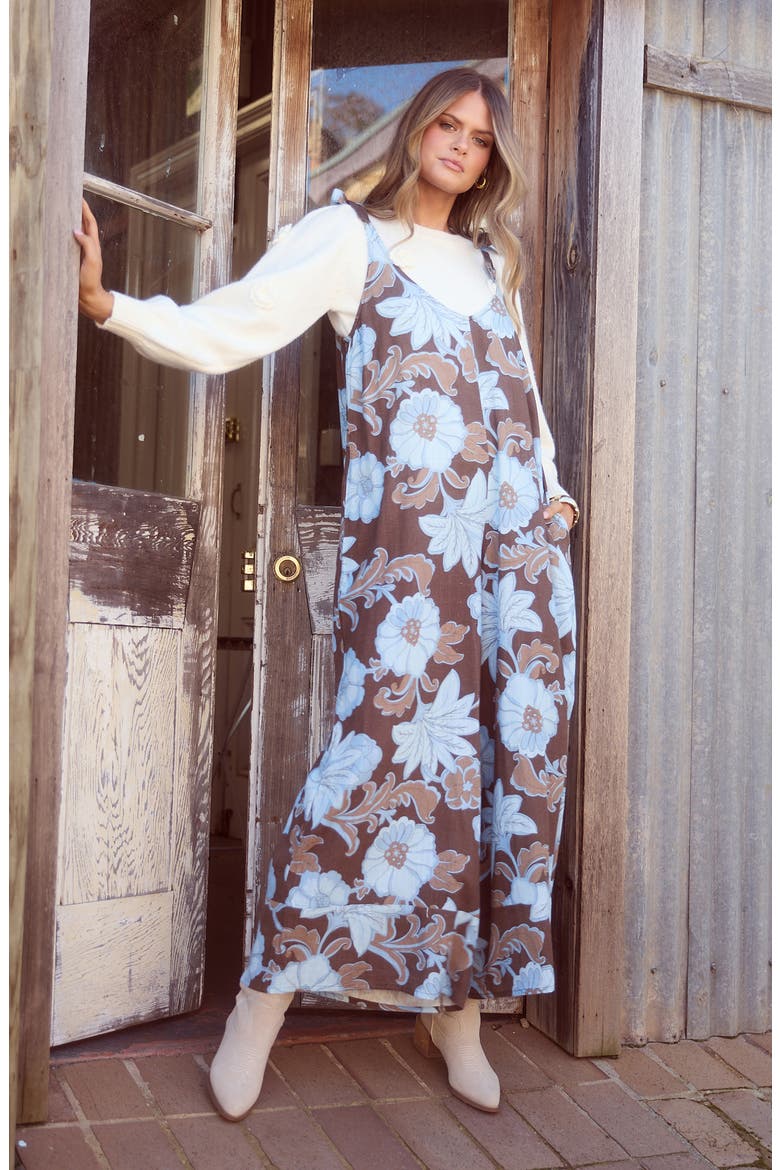Temple Wide Leg Jumpsuit, Alternate, color, CHOCOLATE IBIZA