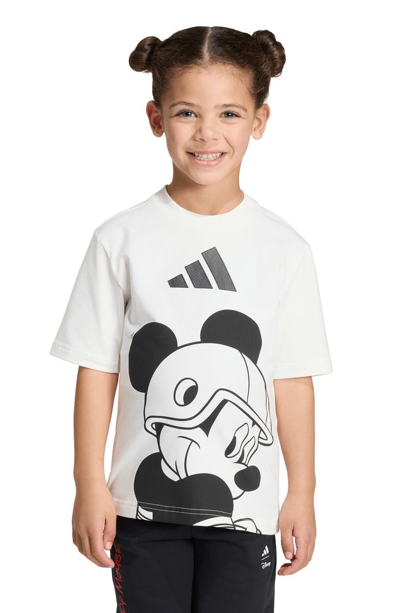 adidas Originals x Disney Kids' Mickey Mouse Graphic T-Shirt, Alternate, color, Off White/ Black
