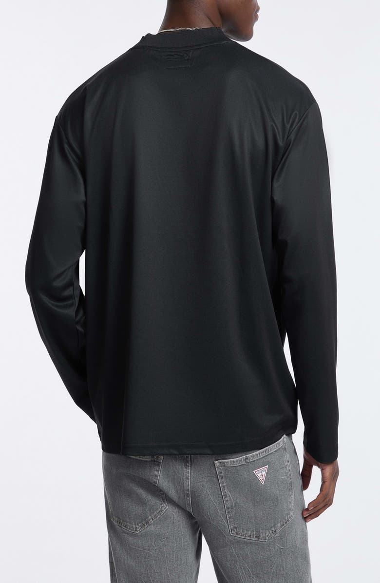 GUESS JEANS V-Neck Soccer Jersey, Alternate, color, Jet Black