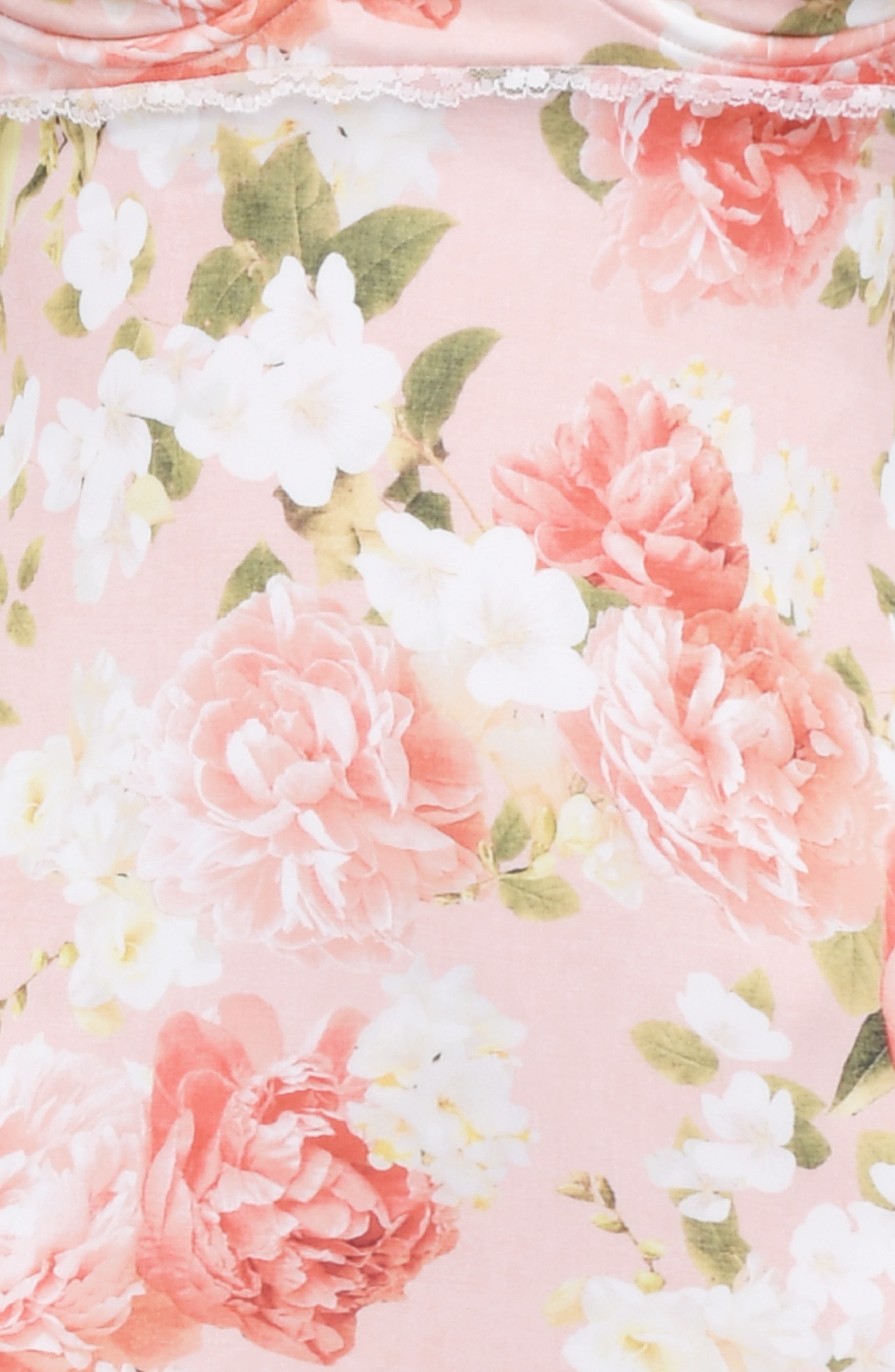 josefina floral bustier bodice stretch satin body-con dress House of CB - Josefina Ivory Floral Maxi Dress