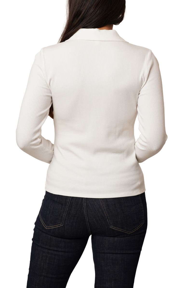 CYRUS Grommet Trim Rib Top, Alternate, color, Bone