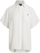 Polo Ralph Lauren Oversize Short Sleeve Linen Button-Up Shirt