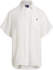 Polo Ralph Lauren Oversize Short Sleeve Linen Button-Up Shirt