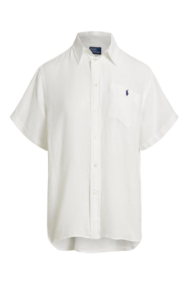 Oversize Short Sleeve Linen Button-Up Shirt video