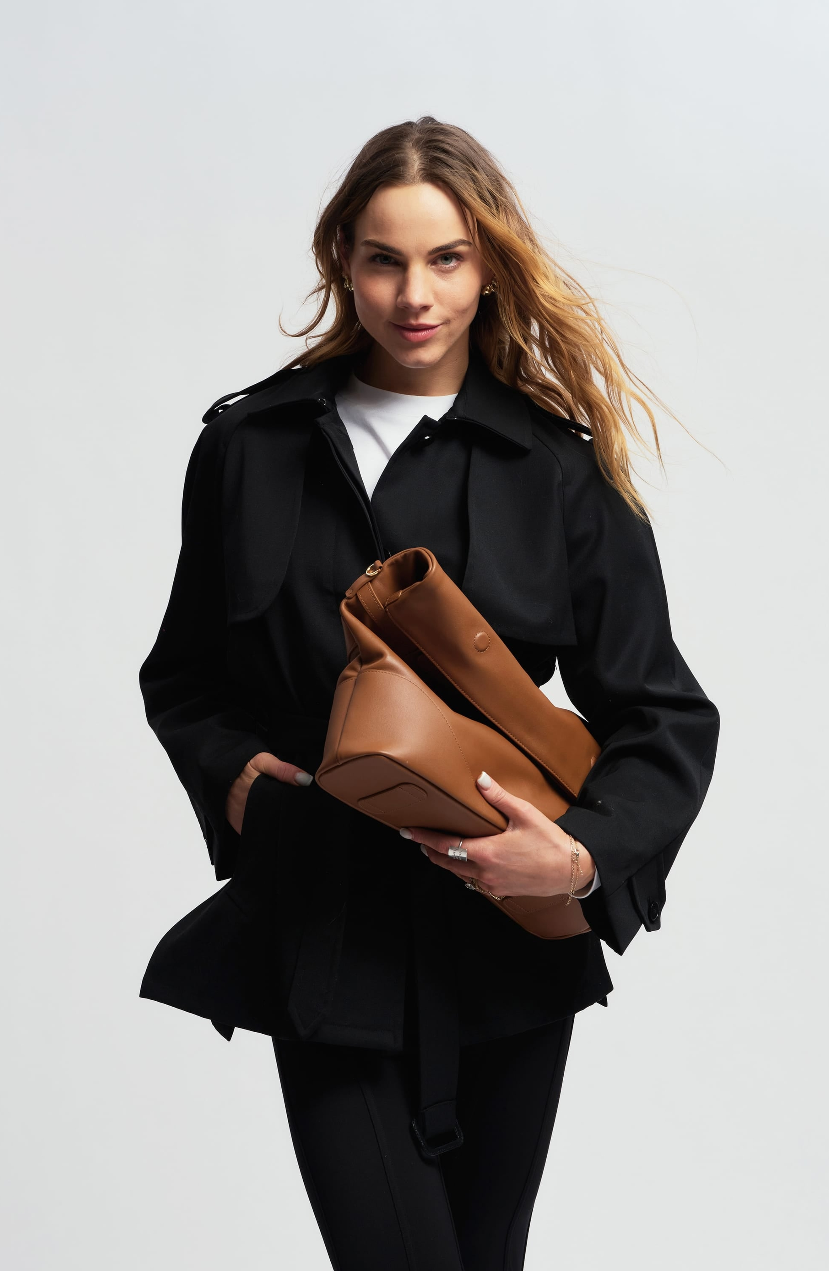 Marina Foldover Bag, Alternate, color, Cognac