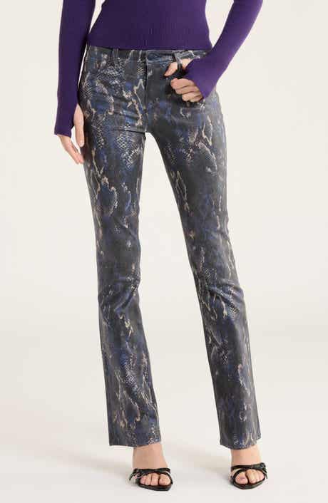 L'AGENCE Selma Snakeskin Coated Baby Bootcut Jeans