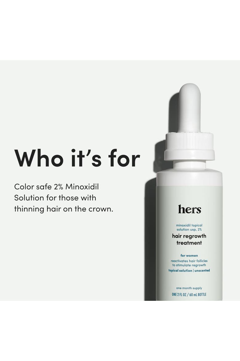 Topical Minoxidil Solution 2% Hair Regrowth Treatment, Clinically Proven, Alternate, color, White