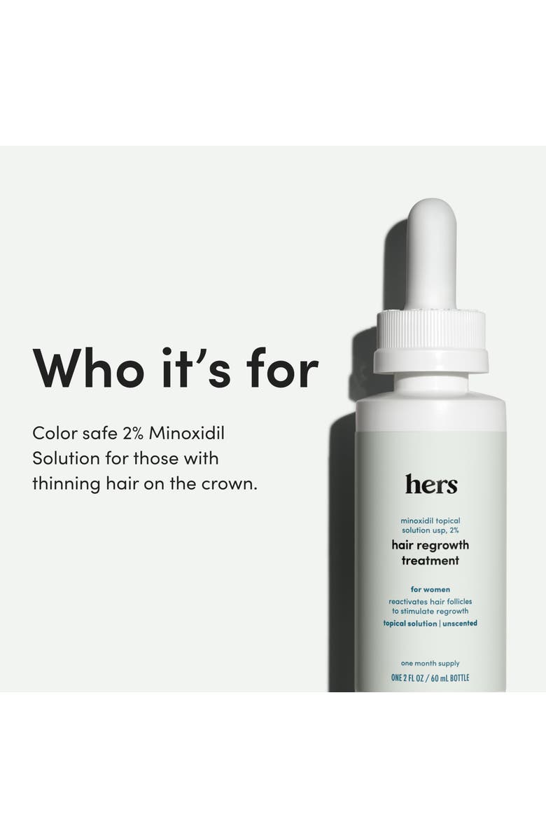 HIMS & HERS Topical Minoxidil Solution 2% Hair Regrowth Treatment, Clinically Proven, Alternate, color, White
