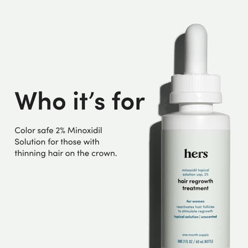 Hims & Hers Topical Minoxidil Solution 2% Hair Regrowth Treatment, Clinically Proven In White