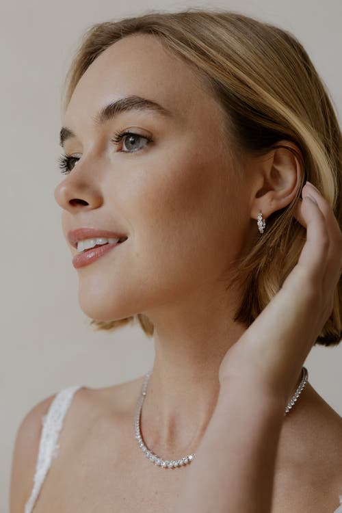 Untamed Petals Riviera Crystal Hoops In Metallic