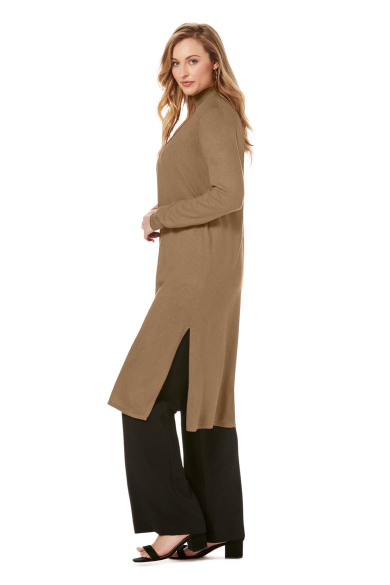 Carefree Cashmere Duster Sweater, Alternate, color, BROWN MAPLE