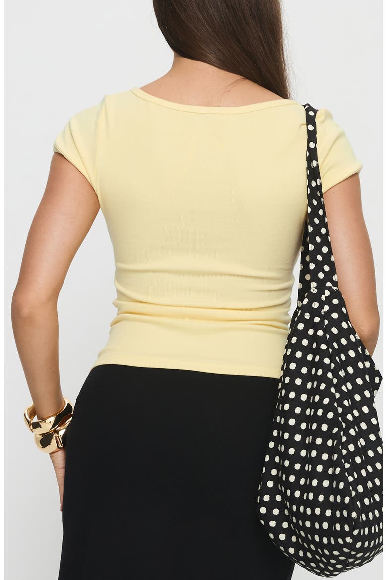 Baseline Surplice V-Neck Cap Sleeve T-Shirt, Alternate, color, YELLOW