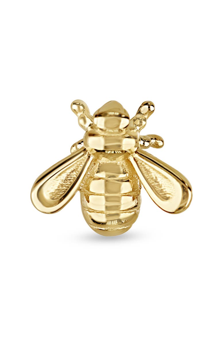 14K Gold Bee Stud Earrings, Alternate, color, 14KY