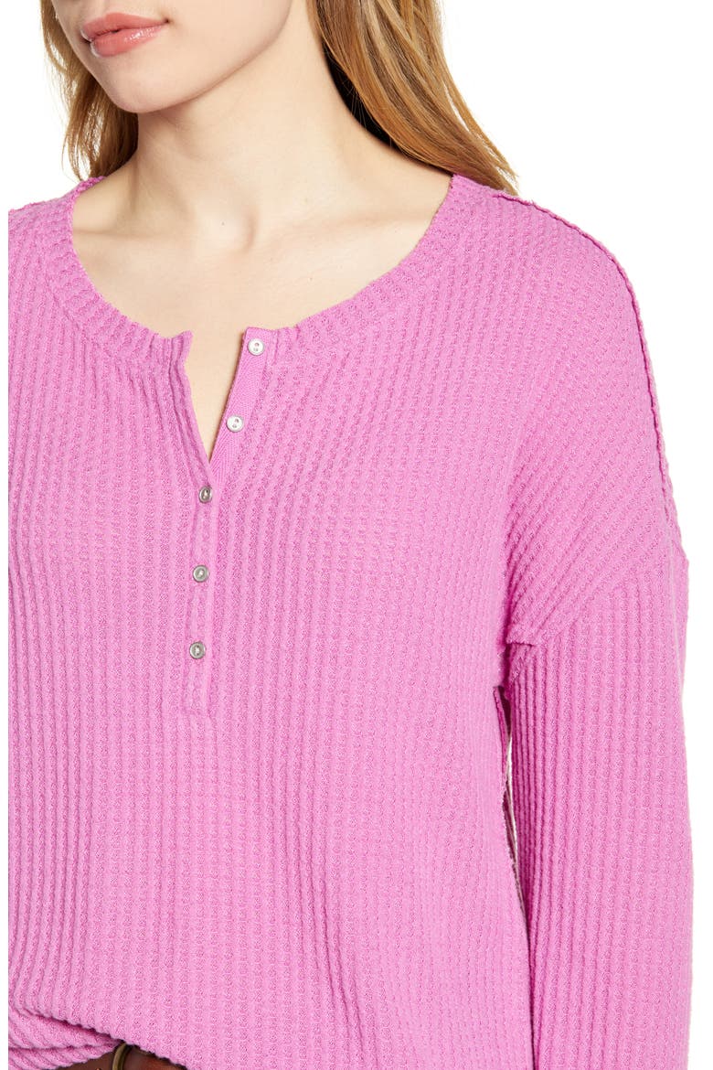Thermal Henley Top, Alternate, color, PINK ROSEBUD
