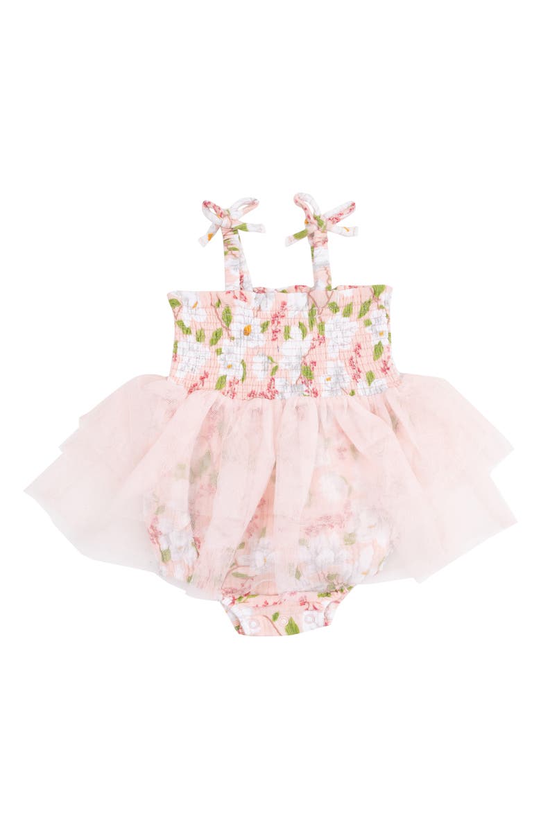 Angel Dear Magnolia Print Organic Cotton Tutu Bodysuit, Main, color, 