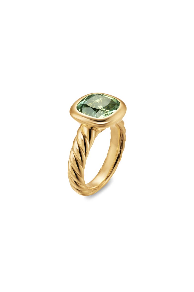 DY Mercer® Stone Ring in 18K Yellow Gold with Prasiolite, 10mm, Alternate, color, NEW PRASIOLITE