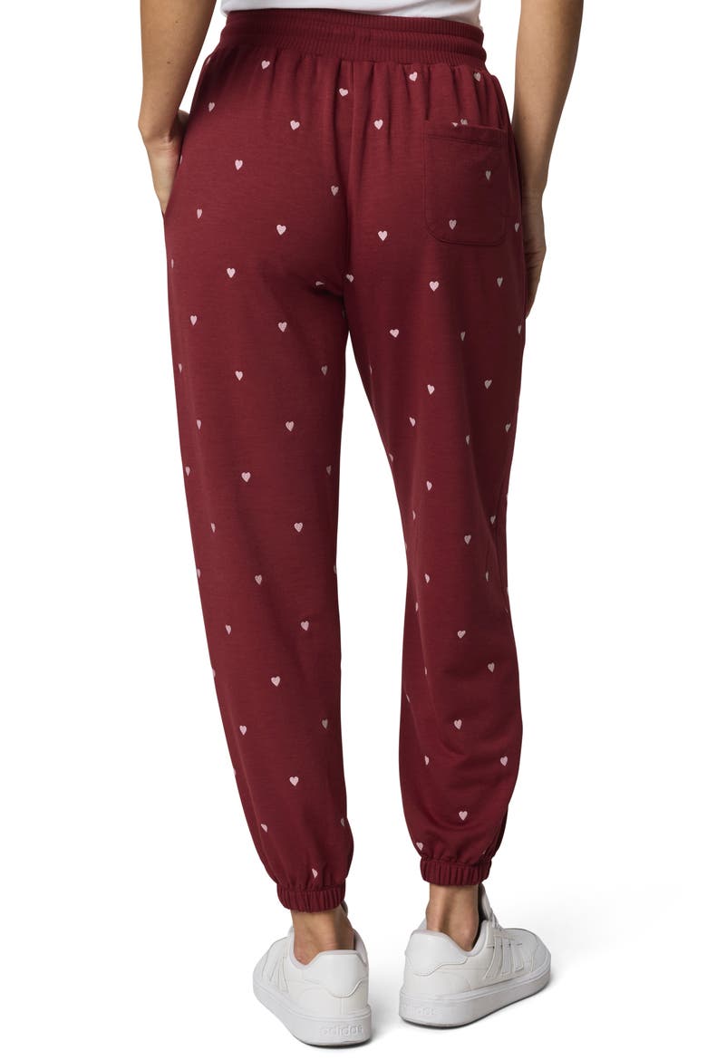 Love Lounge Embroidered Joggers, Alternate, color, RED/ WHITE ROSE