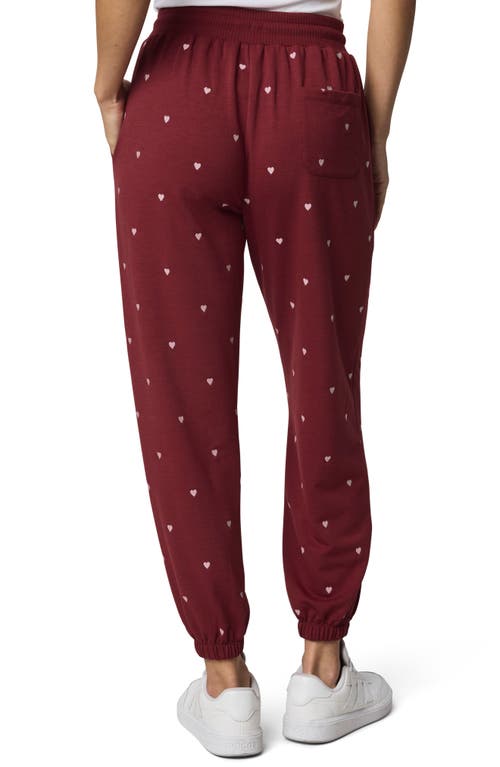 Splendid Love Lounge Embroidered Joggers In Burgundy