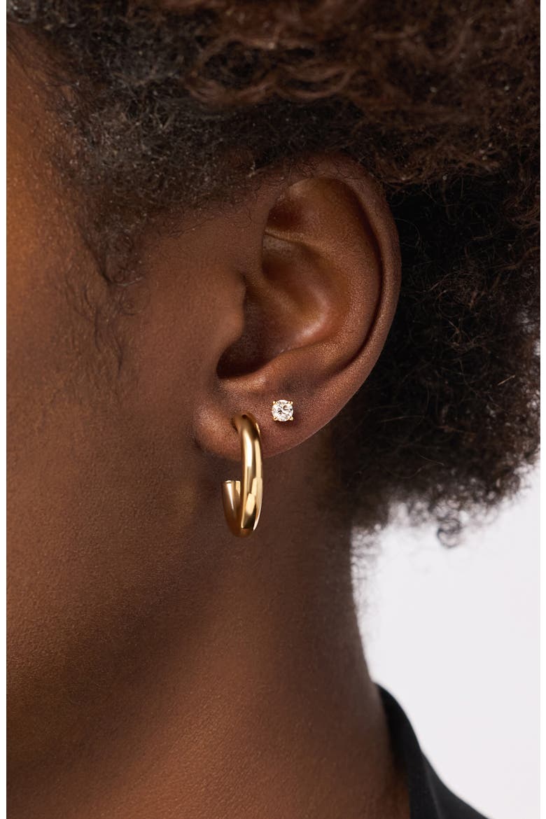 Lab Grown Diamond Earrings - Gold Medium Diamond Studs, Alternate, color, Gold
