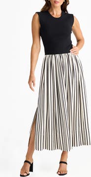 Brave+True Daphne Sleeveless Mixed Media Dress